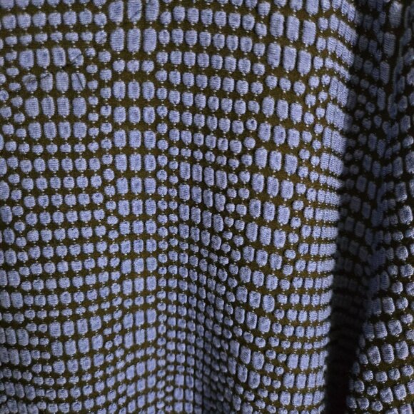 Habitat Black Blue Textured Wise 3/4 Sleeve Button Detail Lagonlook Top Size XL - Picture 3 of 6